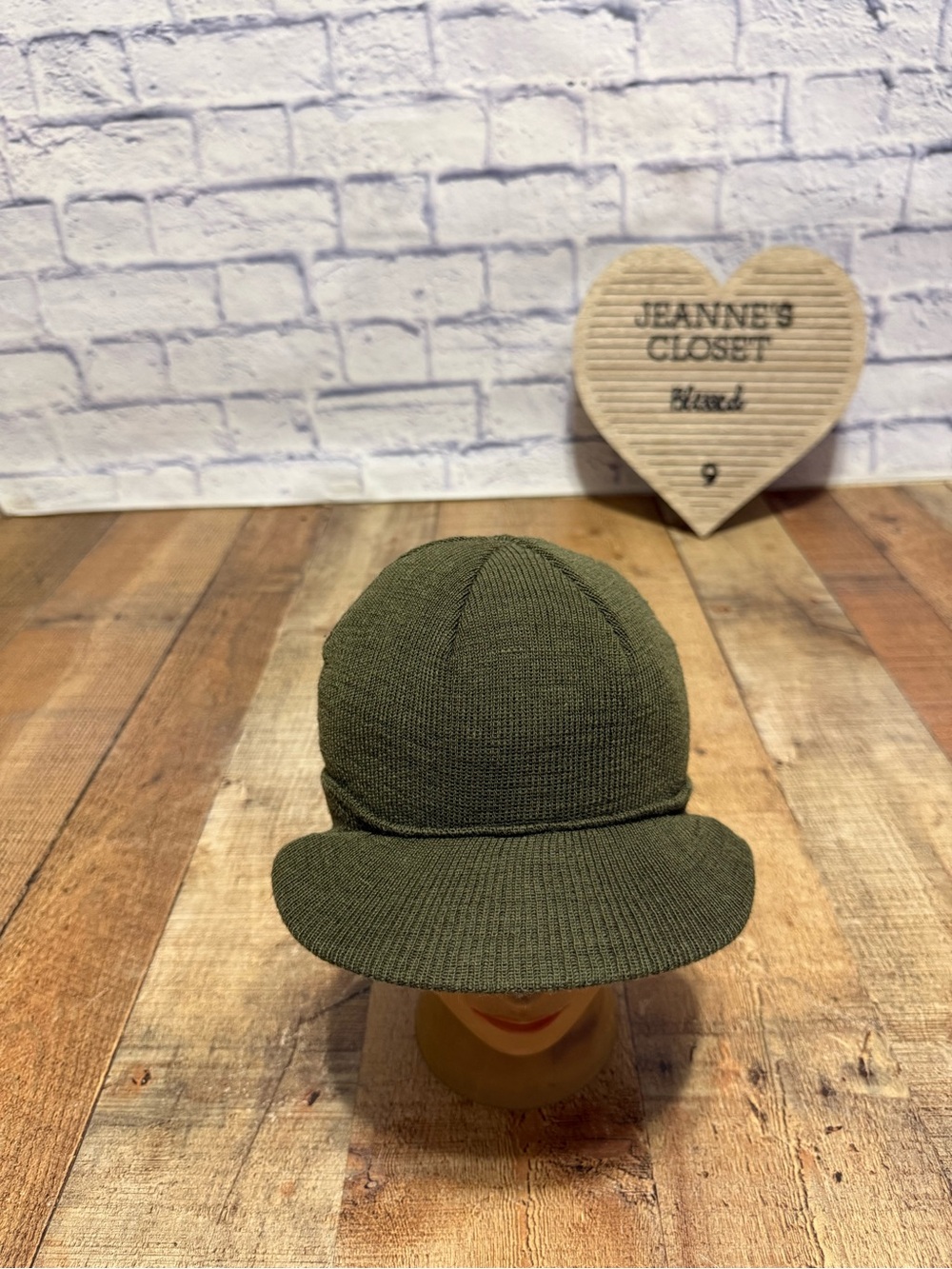 Mil-Tec by Sturm Olive Green 100% Wool Jeep Cap / Watch Cap with Brim US Army St - Picture 9 of 10